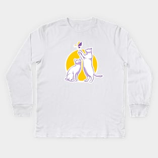 Playing Cats Kids Long Sleeve T-Shirt